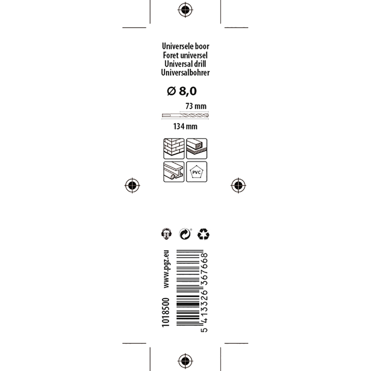 Load image into Gallery viewer, Mack 1018500 - universele multi boor ø 8,0 x 134 mm | 5 stuks