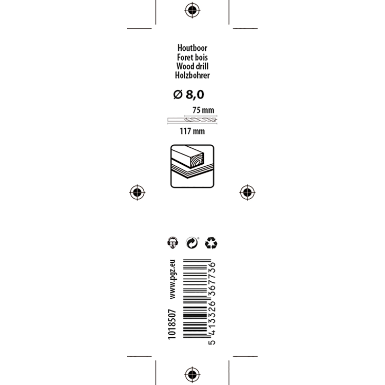 Load image into Gallery viewer, Mack 1018507 - machinehoutboor + centreerpunt ø 8,0 x 117 mm | 5 stuks