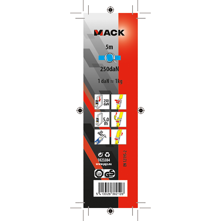 Load image into Gallery viewer, Mack 1023384 - lint polyester, met gesp, 25mm-5m max250kg | 10 stuks