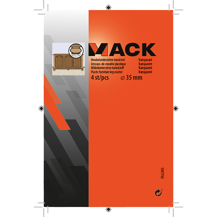 Load image into Gallery viewer, Mack 1047765 - meubelonderzetter kunststof transparant ø 35 mm 4 st pcs | 6 stuks