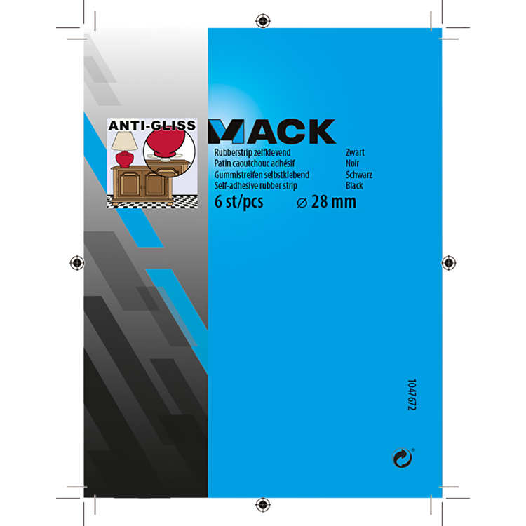 Load image into Gallery viewer, Mack 1047672 - rubberstrip zelfklevend zwart ø 28 mm 6 st pcs | 12 stuks