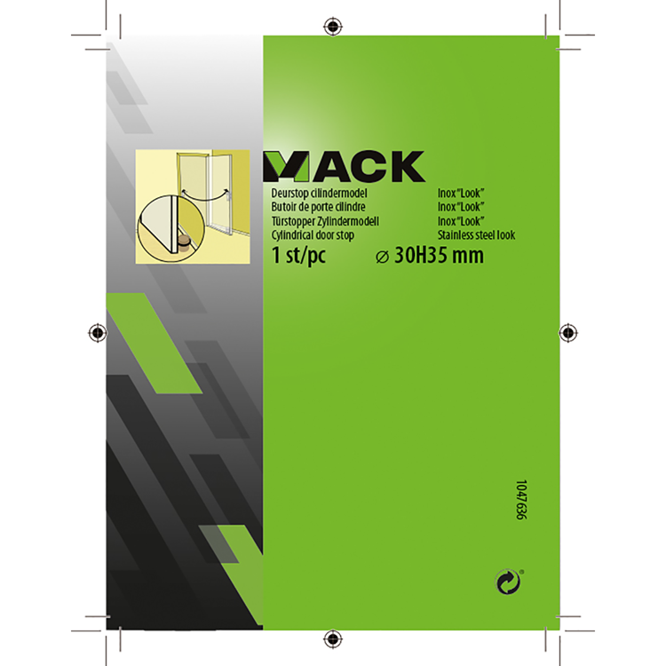 Load image into Gallery viewer, Mack 1047636 - deurstop cilindermodel inox look ø 30h35 mm 1 st pc | 6 stuks
