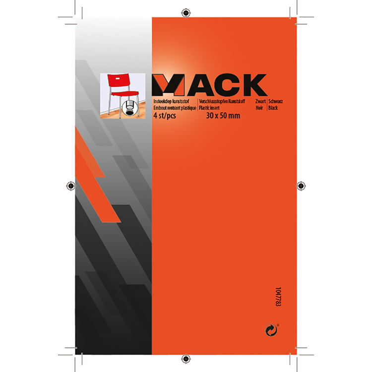 Load image into Gallery viewer, Mack 1047783 - insteekdop kunstsstof zwart 30 x 50 mm 4 st pcs | 6 stuks