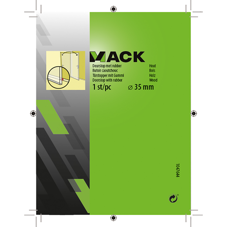 Load image into Gallery viewer, Mack 1047644 - deurstop met rubber hout ø 35 mm 1 st pc | 6 stuks