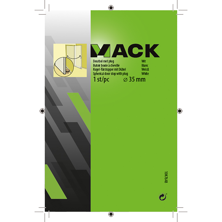 Load image into Gallery viewer, Mack 1047648 - deurbol met plug wit ø 35 mm 1 st pc | 6 stuks
