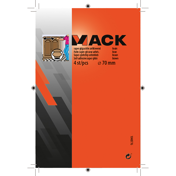 Load image into Gallery viewer, Mack 1048776 - super glijpastille zelfklevendbruin ø 70 mm 4 st pcs | 12 stuks