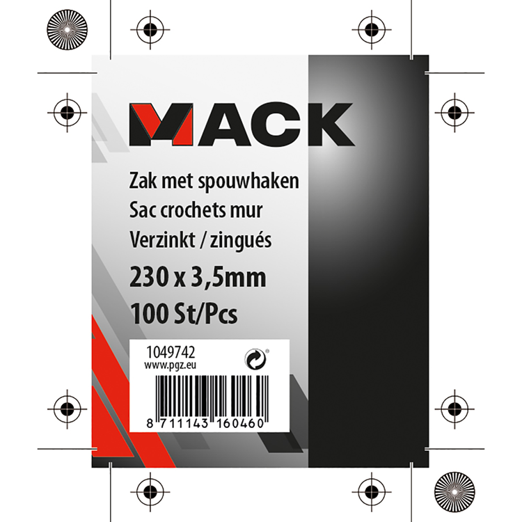 Load image into Gallery viewer, Mack 1049742 - zak met 100st spouwhaken verzinkt 230 x 3,5 | 5 stuks