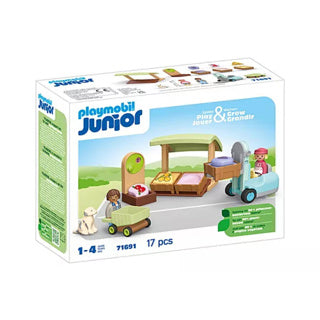 Load image into Gallery viewer, Playmobil 1.2.3. biologische marktkraam en heftruck - 71691