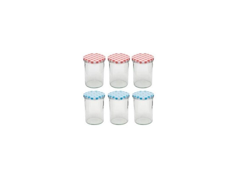 Load image into Gallery viewer, Deti weckglas weckpot jampot met geruit schroefdeksel 440 ml pak a 6 stuks