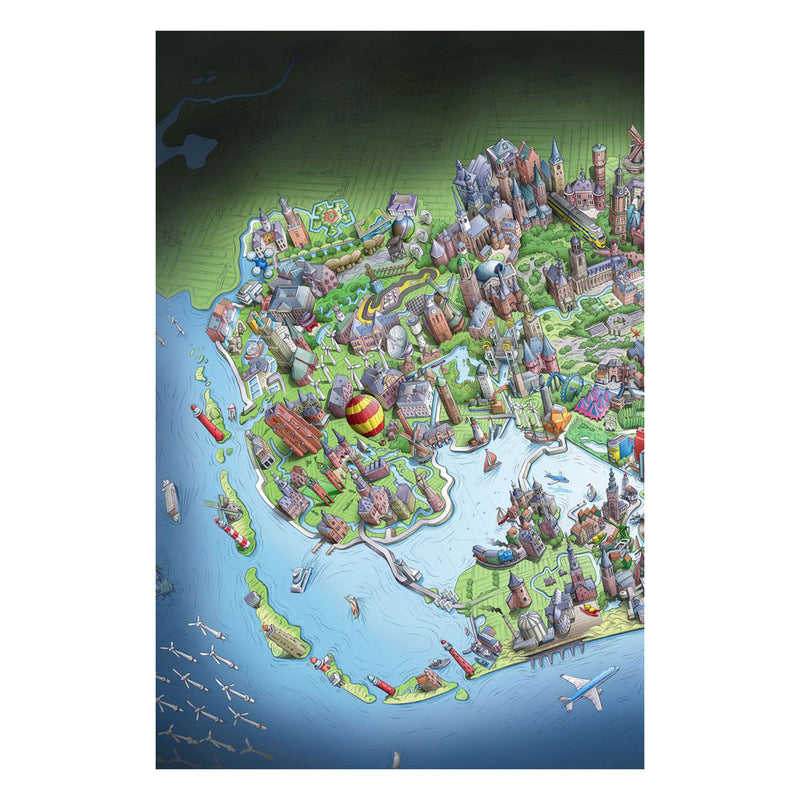 Load image into Gallery viewer, Legpuzzel nederland in vogelvlucht, 1000st.