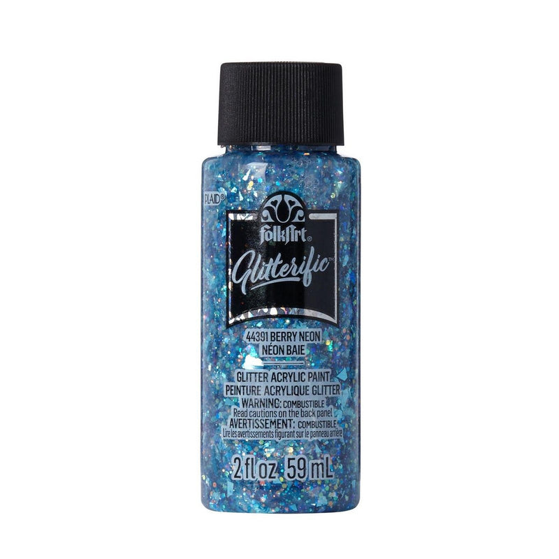 Load image into Gallery viewer, Folkart • glitterific acrylic paint neon berry 59ml