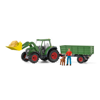 Load image into Gallery viewer, Schleich farm world tractor met aanhanger 42608