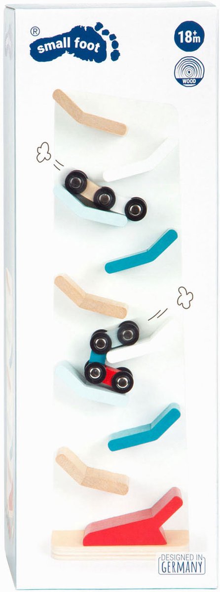 Load image into Gallery viewer, Small foot - houten autobaan toren met auto's, 3dlg.
