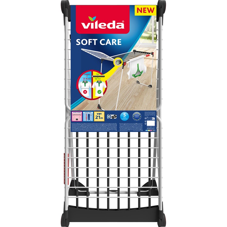 Load image into Gallery viewer, Vileda soft care droogrek - tafel droogrek - 21 m drooglengte - hoge vleugels - xxl waslijnen