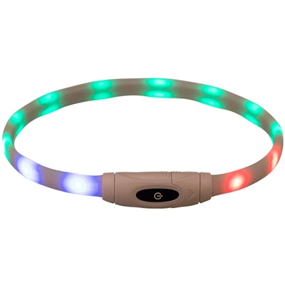 Afbeelding laden in galerijviewer, Trixie lichtgevende halsband hond usb siliconen oplaadbaar meerkleurig