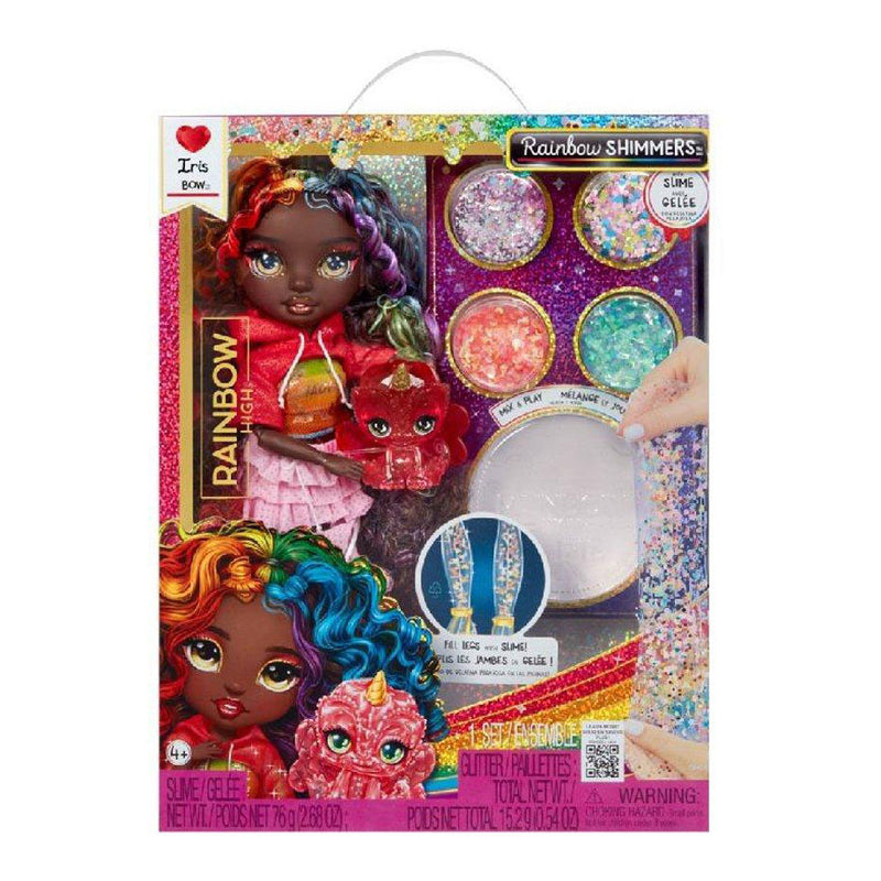 Load image into Gallery viewer, Rainbow high shimmers met slijm-modepop - iris (regenboogkleurig)