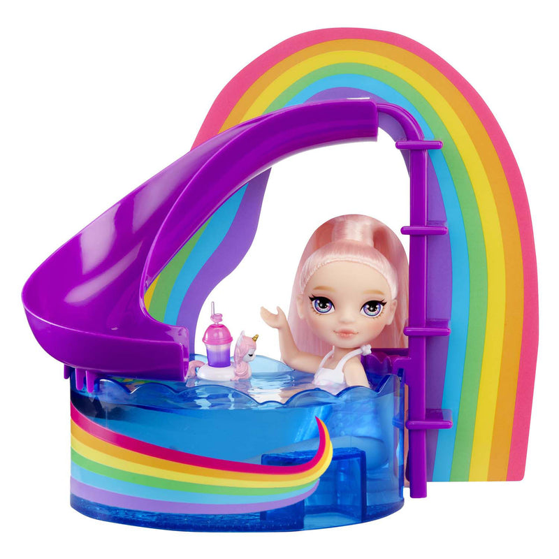 Load image into Gallery viewer, Rainbow high pop kleine zwembaddag met blush speelset