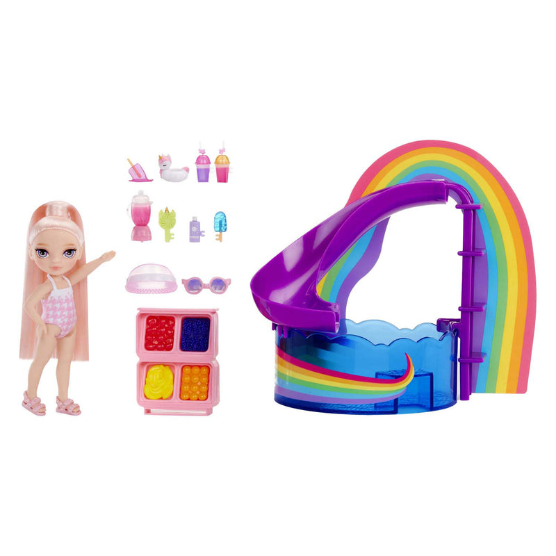 Load image into Gallery viewer, Rainbow high pop kleine zwembaddag met blush speelset
