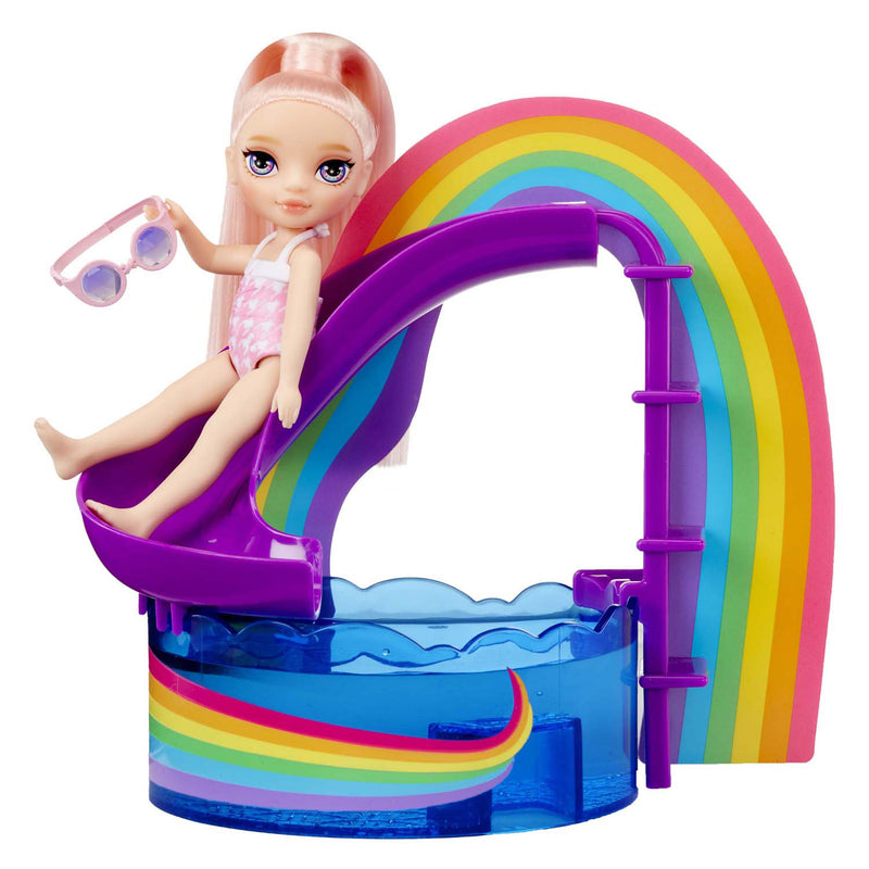 Load image into Gallery viewer, Rainbow high pop kleine zwembaddag met blush speelset