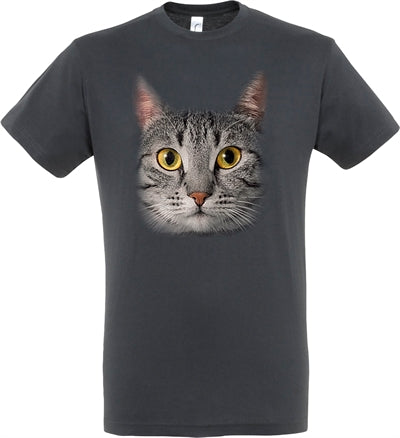 Load image into Gallery viewer, T-shirt grijze kat grijs