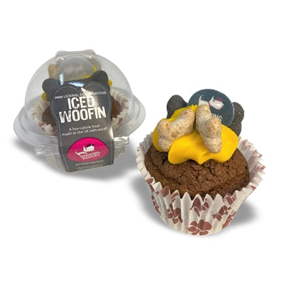 Load image into Gallery viewer, The barking bakery carob woofin met geel glazuur