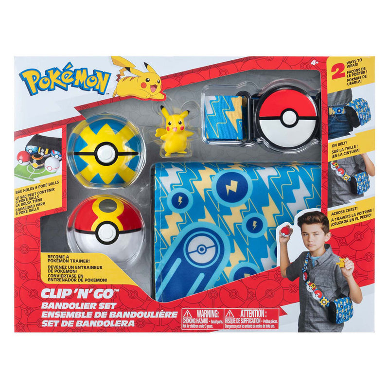 Load image into Gallery viewer, Jazwares pokémon bandolier set quick ball, repeat balll en pikachu riemtas