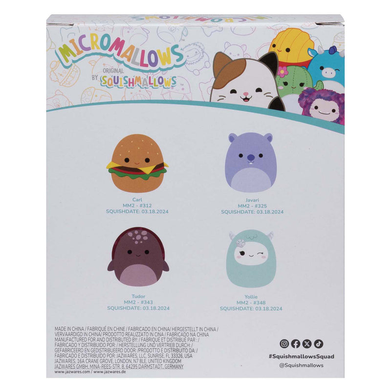 Load image into Gallery viewer, Squishmallows knuffel pluche micromallows - carl, yollie, javari, tudor, 4-pack