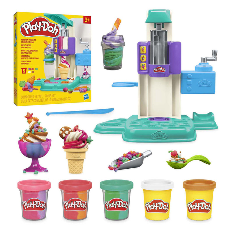 Load image into Gallery viewer, Play-doh regenboog softijs speelset - 5 kleipotjes