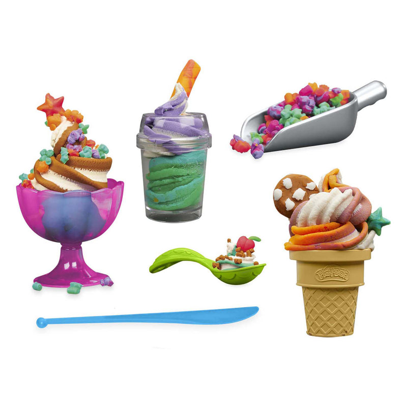 Load image into Gallery viewer, Play-doh regenboog softijs speelset - 5 kleipotjes