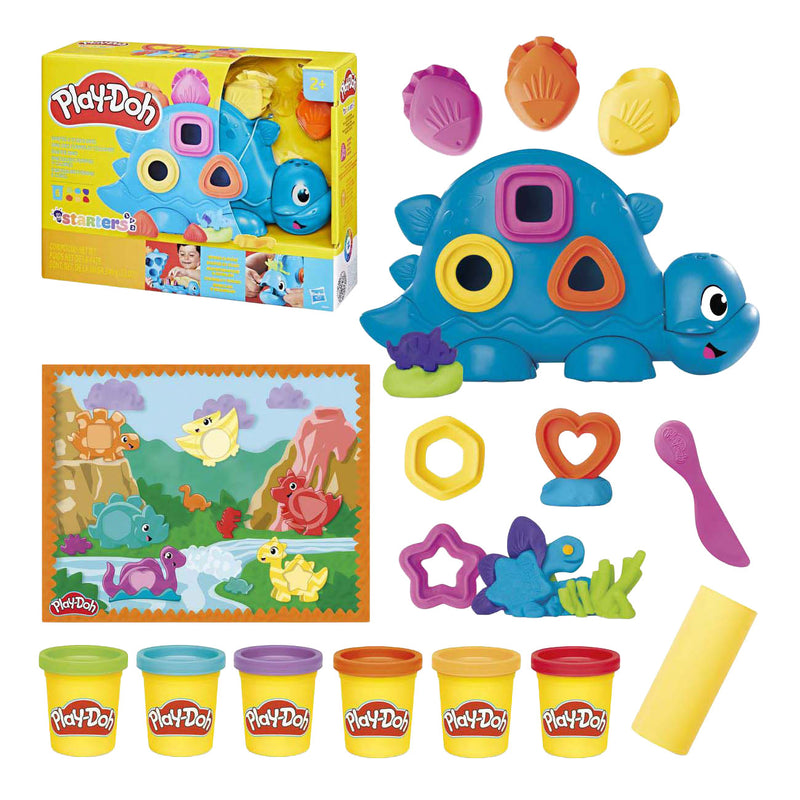 Load image into Gallery viewer, Play-doh stavormen en kleuren dino - 6 kleipotjes