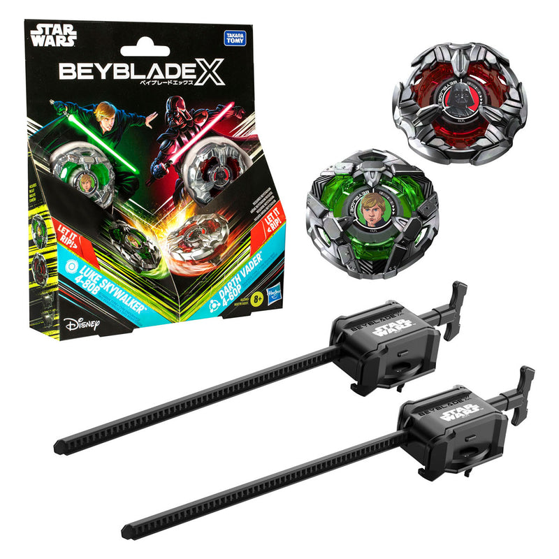 Load image into Gallery viewer, Beyblade x en star wars, luke skywalker 4-80b vs. darth vader 4-60b multipack