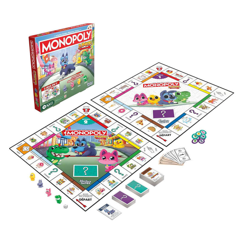 Load image into Gallery viewer, Monopoly junior-bordspel - 2 spellen in 1 - fransie editie