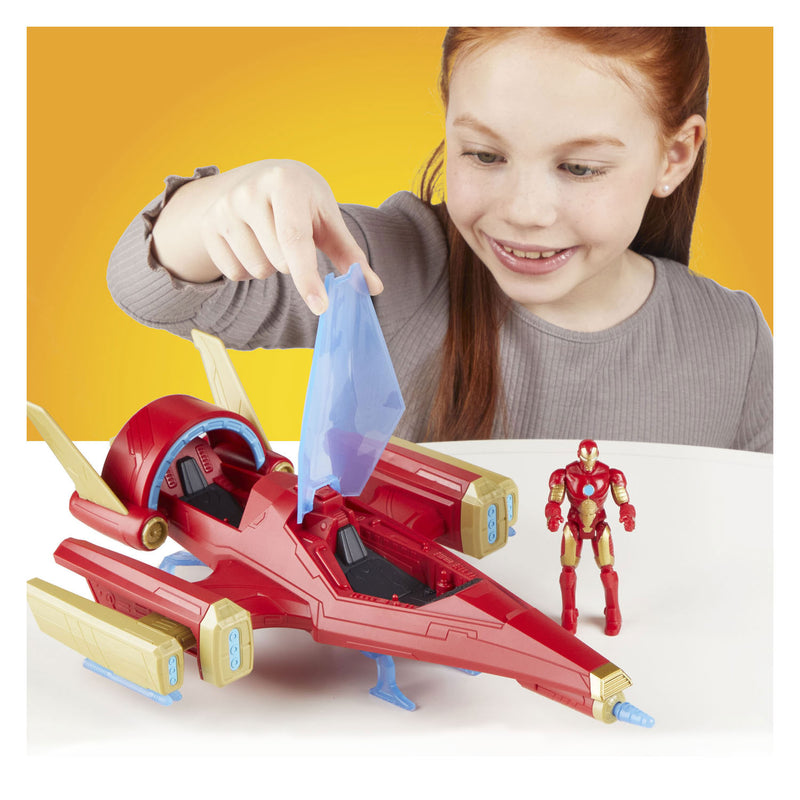 Load image into Gallery viewer, Marvel avengers iron man-schip met 1 beeldje - van 10 cm - leeftijd 4