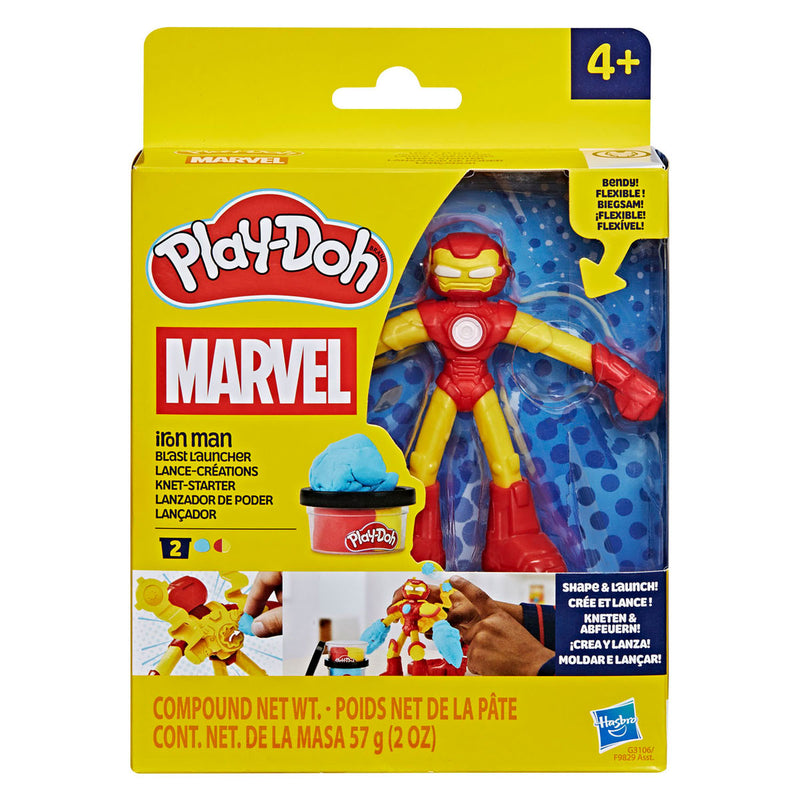 Load image into Gallery viewer, Play-doh marvel iron man blast launcher - 2 kleipotjes