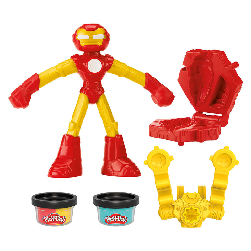 Load image into Gallery viewer, Play-doh marvel iron man blast launcher - 2 kleipotjes