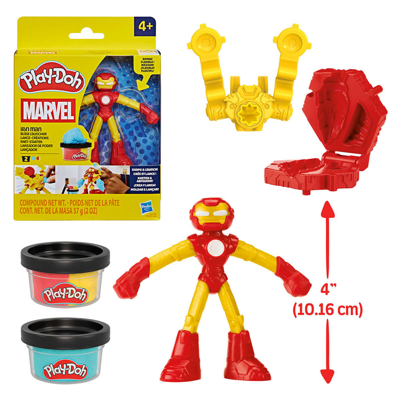 Load image into Gallery viewer, Play-doh marvel iron man blast launcher - 2 kleipotjes