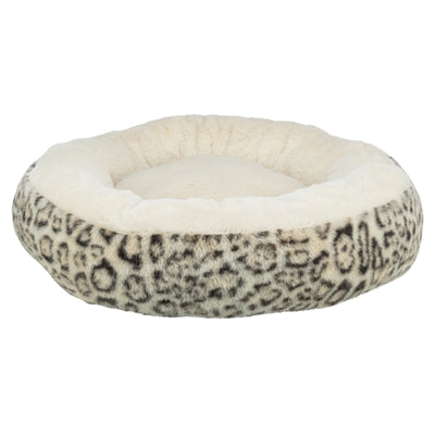 Load image into Gallery viewer, Trixie hondenmand leo soft rond pluche creme panterprint