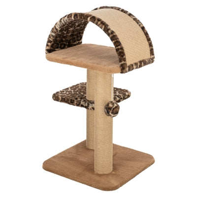 Load image into Gallery viewer, Trixie krabpaal leo panterprint ligplaats met boog bruin