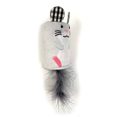 Load image into Gallery viewer, Happy pet tabby patch muis ratel en roller grijs