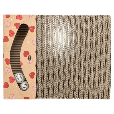 Load image into Gallery viewer, Trixie krabplank hartjes met ballen rechthoekig karton abrikoos