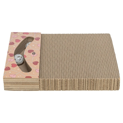 Load image into Gallery viewer, Trixie krabplank hartjes met ballen rechthoekig karton abrikoos