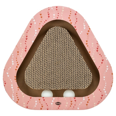 Load image into Gallery viewer, Trixie krabplank hartjes met ballen driehoekig karton zalm