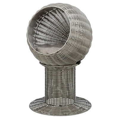 Load image into Gallery viewer, Trixie kattenmand amalia rond polyrattan grijs