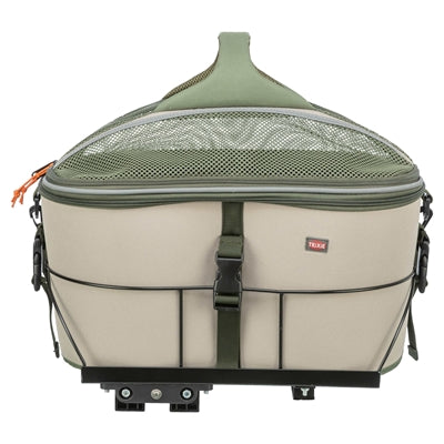 Load image into Gallery viewer, Trixie fietsmand voor bagagedrager polyester olijfgroen beige