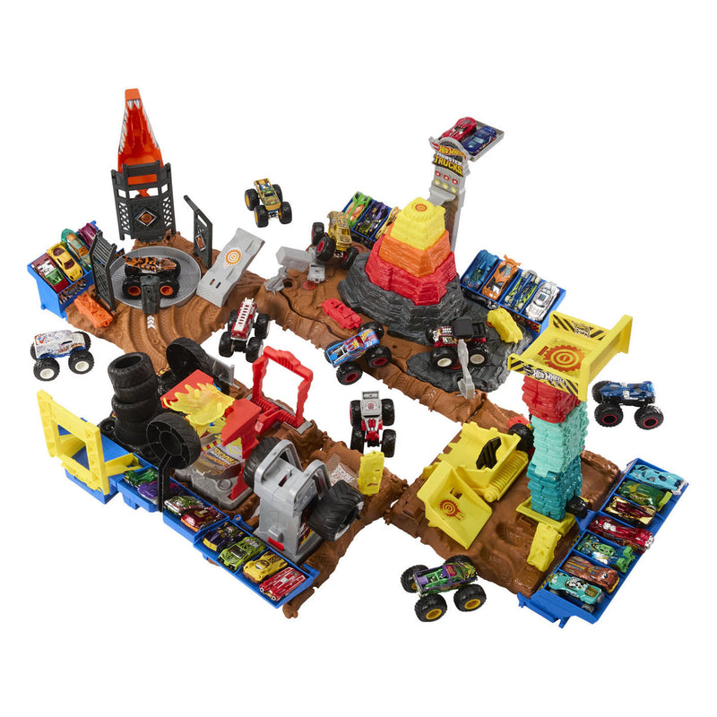 Afbeelding laden in galerijviewer, Hot wheels monster trucks arena bone shaker - speelgoed auto racebaan