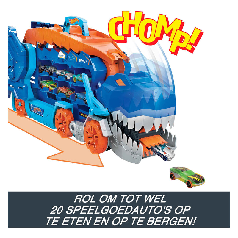 Load image into Gallery viewer, Hot wheels city ultimate t-rex transporter speelset