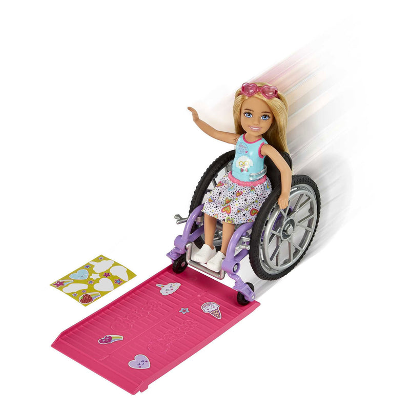 Load image into Gallery viewer, Mattel Chelsea Wheelchair Modepop Blond