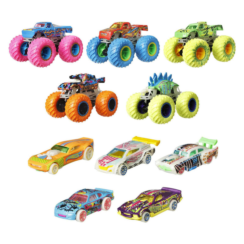 Load image into Gallery viewer, Hot wheels monster trucks gitd bundel set, 10st.