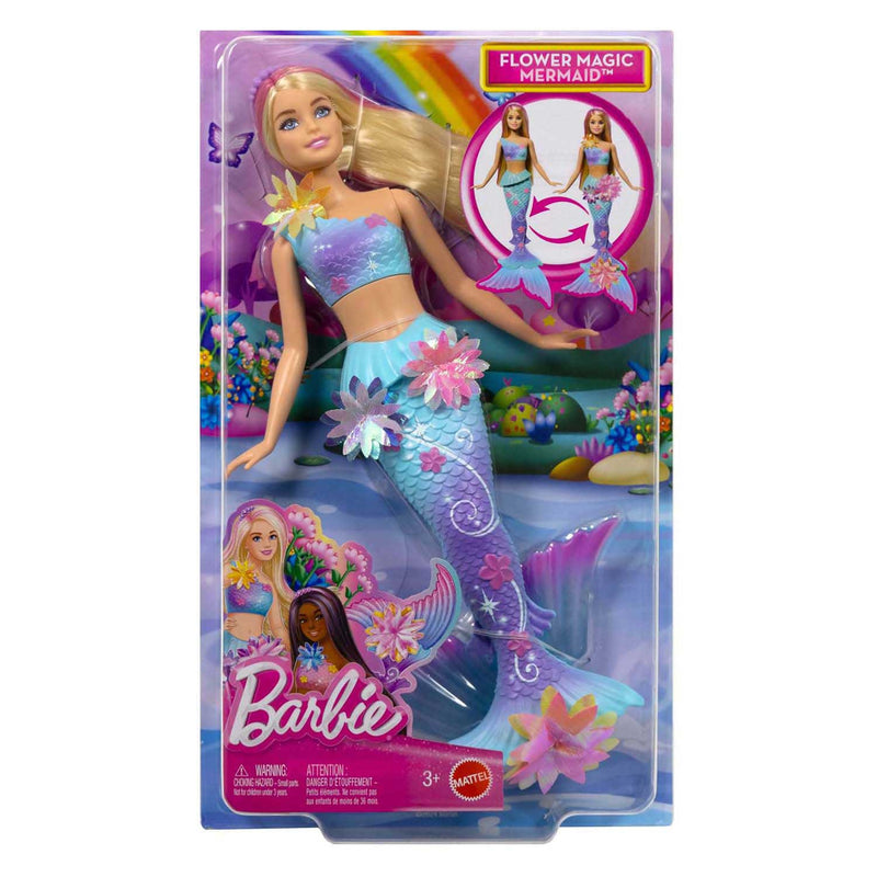 Load image into Gallery viewer, Barbie zeemeermin met magische bloemen blauw