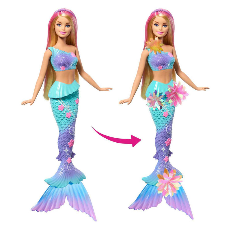 Load image into Gallery viewer, Barbie zeemeermin met magische bloemen blauw
